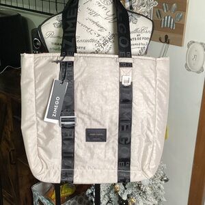 Zimego Mushroom Laptop Tote with Black Accents BNWT 🖤🤎🤍🖤🤎